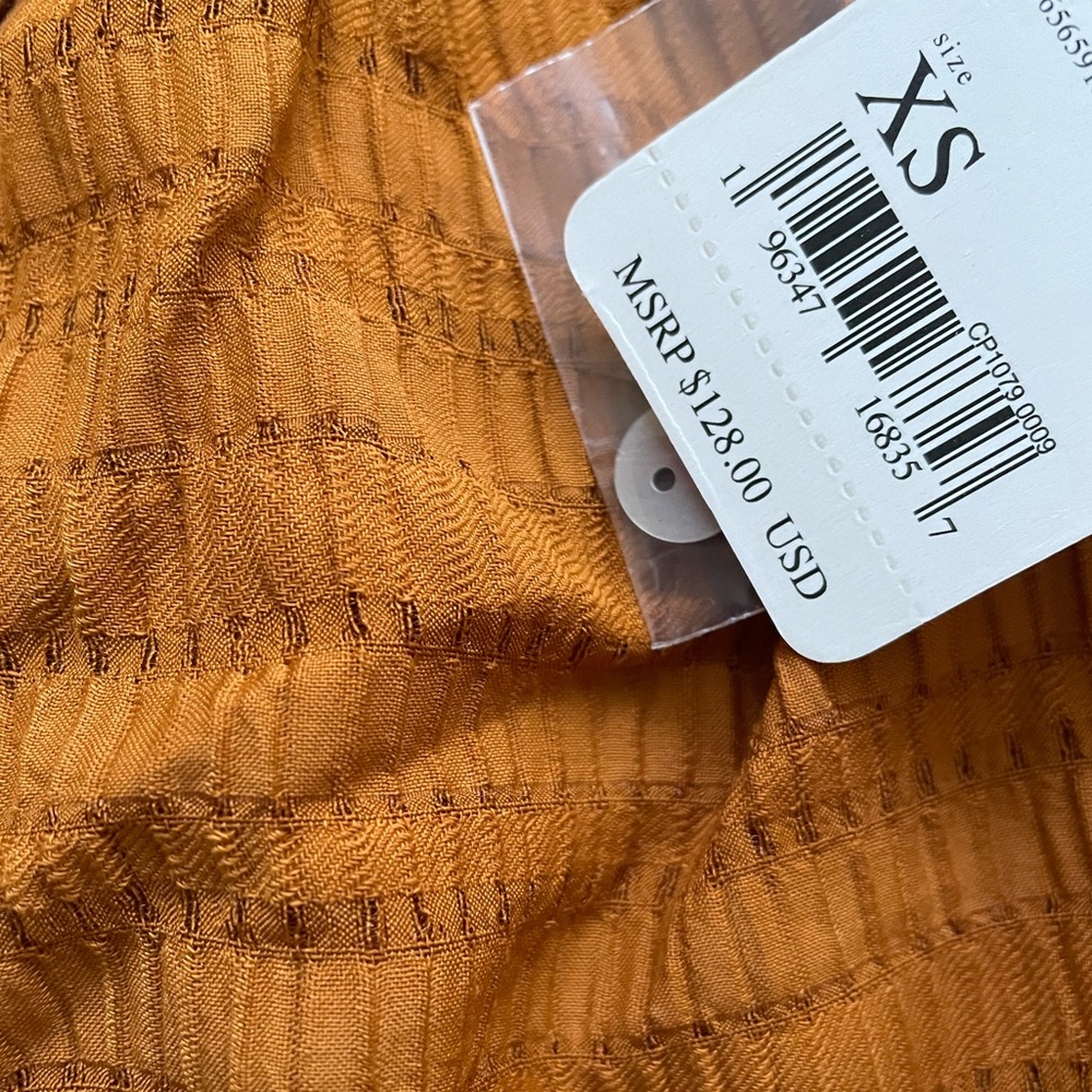 NWT Free People Top size XS beautiful ginger / pumpkin spice color - Picture 5 of 6